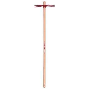 Terracotta wood handled hoe and fork 26cm (10in) by Leborgne