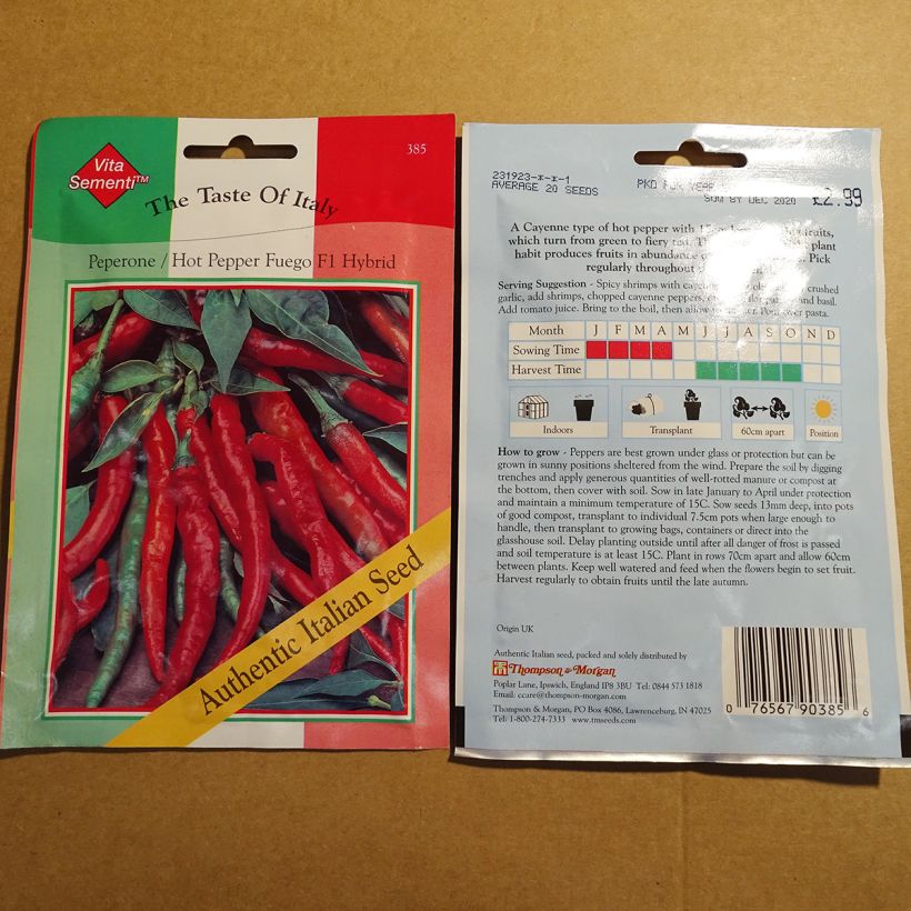 Example of Piment Fuego F1 - Capsicum annuum Graines specimen as delivered